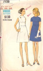 7720 VOGUE 70 SLVS OR NOT INSET DRESS PATTERN 8